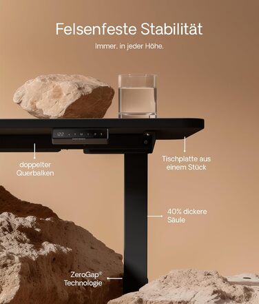 Робочий стіл з електричним регулюванням висоти 160x80 см - Стабільний робочий стіл з електричним регулюванням висоти з сенсорним е