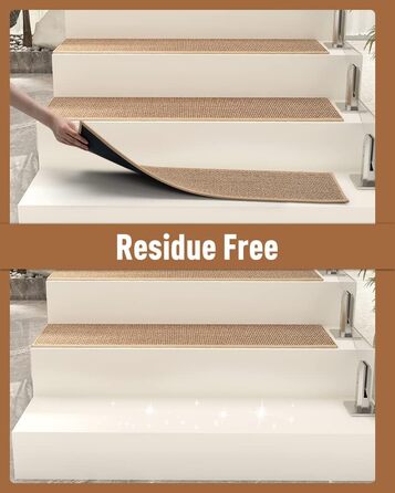 Нековзні сходинки PADOOR, гумова основа для дерев&39яних сходинок, 15 шт. , килимові сходинки без залишків для дітей та собак, 20,3 x 76,2 см, бежевий