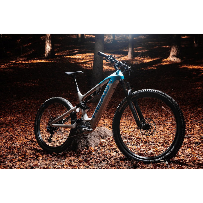 Гірський електровелосипед для дорослих Muret Trail Full Suspension E-Fully, сірий/синій 48