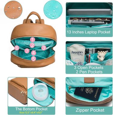 Пеленальна сумка-рюкзак Mominside, шкіряний рюкзак з нижнім відділенням, дитяча сумка для мами і тата, пошук реєстрації дитини, пі