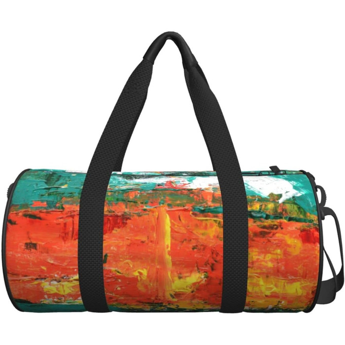 Спортивна дорожня сумка, зелено-помаранчево-жовта, абстрактний малюнок, для чоловіків та жінок, сумка-мішок, спортивна сумка