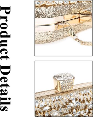 Жіночий клатч з блискучими стразами, блискуча вечірня сумка через плече для весіль, вечірок та випускних вечорів 26-золотий