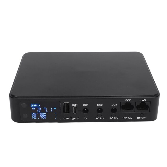Міні-UPS джерело безперебійного живлення, 10400 мАг, USB-PoE, безперервний захист для камер відеоспостереження та модемів (Європейська вилка)