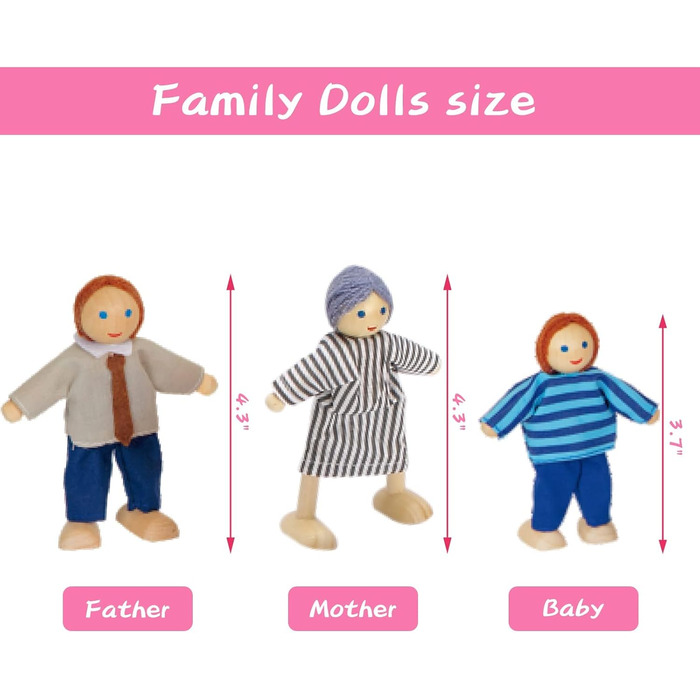 Дерев&39яний ляльковий будиночок "Гігантська квасоля", висотою 80 см, з ліфтом, дверним дзвінком, освітленням, 15 предметами меблів та 3 ляльками, іграшка-подарунок для дівчаток віком від 3 років