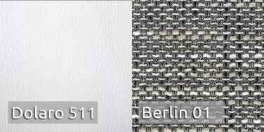 Диван-ліжко Bird - диван зі сном та відділенням для зберігання речей, розкладний диван, розкладний диван з хромованими ніжками, кушетка, комплект диванів, комплект диванів (Білий Сірий (Dolaro 511 Berlin 01))