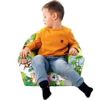 Дитяче крісло Delsit з наповнювачем з пінопласту - Дитяче крісло для дівчаток та хлопчиків, Дитяче крісло зі знімним чохлом - Крісло для дітей - Дитячі меблі - Від 9 місяців до 4 років - DT8-17123