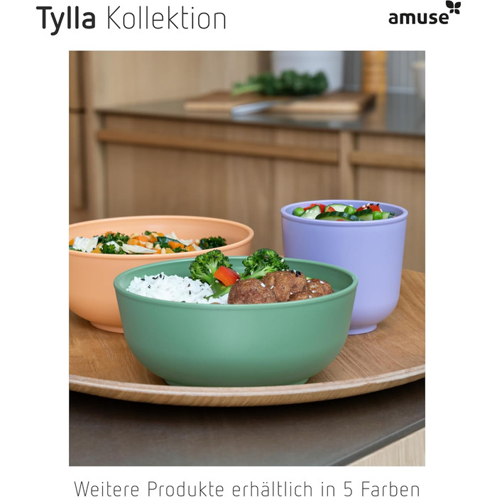 Набір з 3 мисок Amuse Tylla (200 мл, 1000 мл, 2000 мл) Герметичні контейнери для зберігання їжі з кришками для приготування їжі Контейнери для зберігання їжі без бісфенолу А для дітей та дорослих, можна мити в посудомийній машині Набір з 3 вугільних чашок
