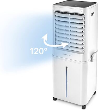 Мобільний повітроохолоджувач TROTEC Aircooler PAE 81, повітроохолоджувач 4 в 1, зволожувач, очищувач повітря та вентилятор, бак 60 л, продуктивність випаровування 2,8 л/год, 4 швидкості вентилятора, таймер, нічний режим