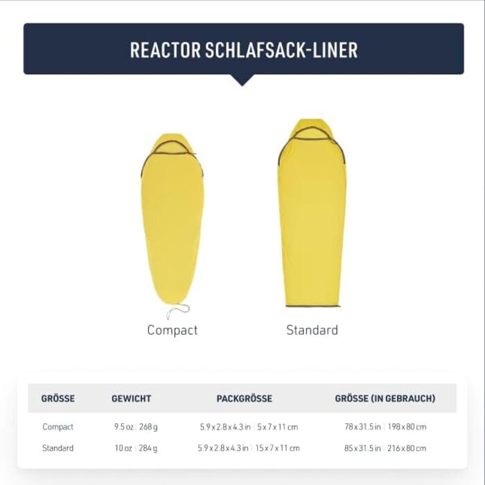 Утеплений спальний мішок Sea to Summit Reactor, звичайний компактний (78 x 31,5)