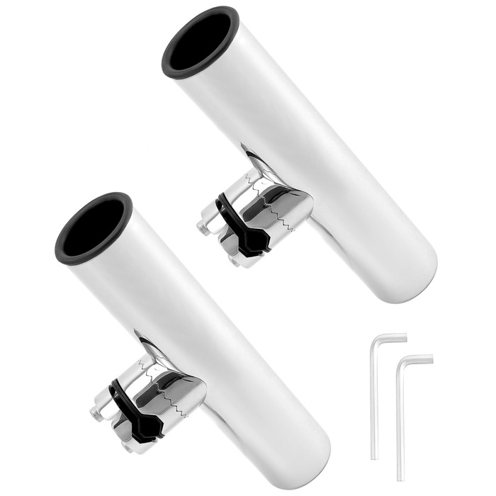 Тримачі для вудок QWORK, 2 шт., поворотні на 360 - нержавіюча сталь 304 - кріпляться до рейок 1925 мм - для риболовлі на човнах та яхтах