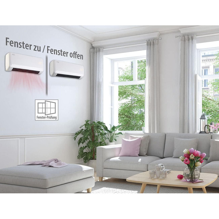 Настінний вентилятор-обігрівач Sichler Household Appliances компактний настінний вентилятор-обігрівач з цифровим термостатом, таймером, 2000 Вт (обігрівач, настінний обігрівач, охолодження)