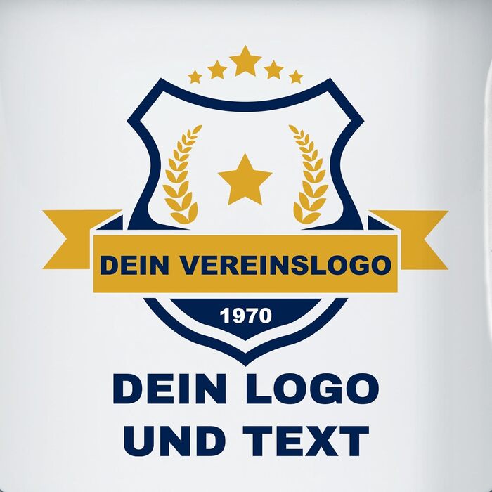 Емальована кружка, бляшана кружка - фотозображення - подарунок з логотипом клубу, створіть свій власний дизайн з логотипом та текстом вашого клубу 300 мл - біла/чорна - кавова кружка, кружка з фотографією компанії, персоналізована, мій 1 біла/чорна