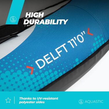 Надувний каяк AQUASTIC Kayak Dolph 11&390&39 для 2 осіб з двома сидіннями, надувним стабілізатором та захисним чохлом 335x96 см. Ідеально підходить для рафтингу та екскурсій. Міцний ПВХ-матеріал.