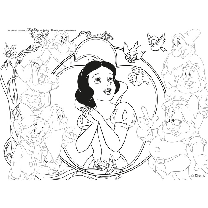 Пазли для дітей від 3 років - 4 х 48 елементів - 2 в 1 двосторонні зі спинкою для розфарбовування - Принцеси Діснея - Зроблено в І