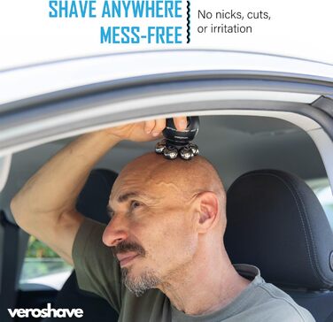Бритва для лисої голови Veroshave з 7 лезами для чоловіків - бездротова акумуляторна машинка для стрижки волосся з вигнутими лезами, чисте та ретельне гоління, зручний набір для догляду за волоссям у подорожах