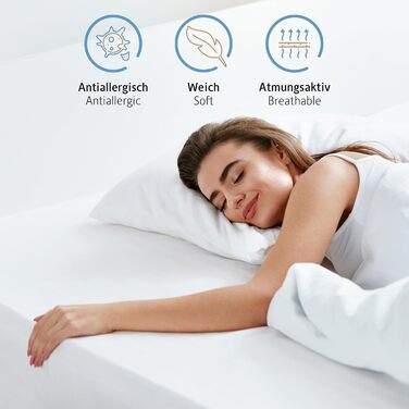 Подушки Komfortec 80x80 см, комплект з 2 шт. , сертифіковані Oeko-TEX, подушки з наповнювачем 1000 г, підходять для алергіків, можна прати, подвійний пакет 80x80 см, класичний