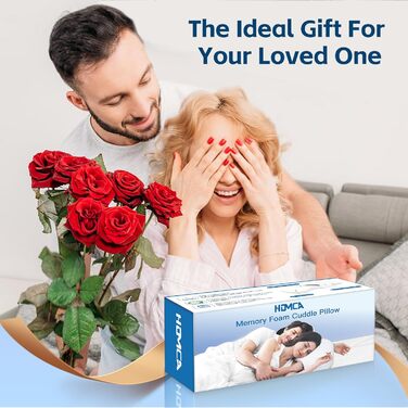 Подушка для сну на боці HOMCA для пар, подушка для пар з проймою, подушка для рук з піни з ефектом пам&39яті для зняття тиску, подушка для шиї з подвійними проймами, знімний чохол, 72x37x15 см