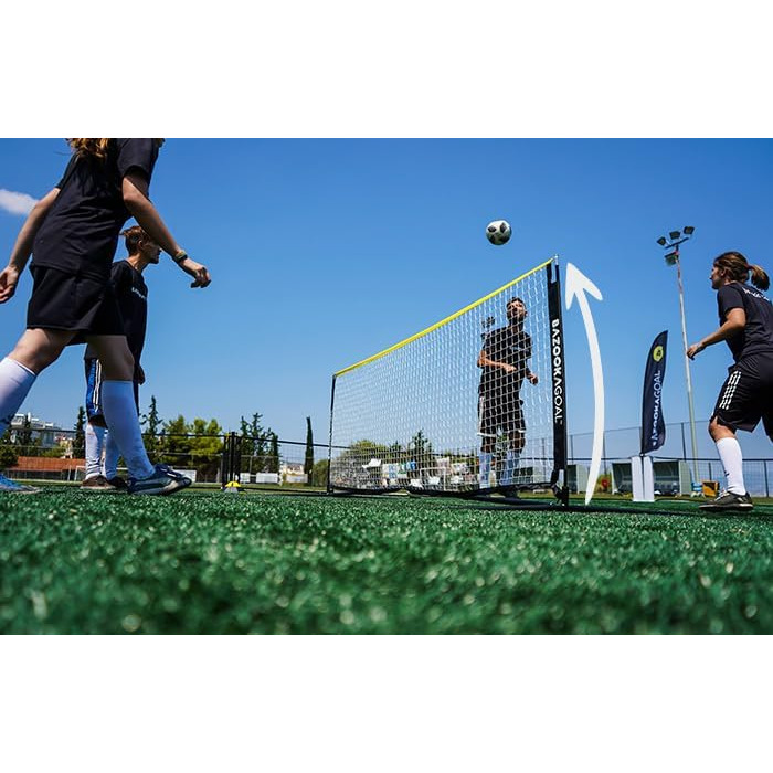 Тенісна сітка BazookaGoal 300x100 см, повний комплект - регульована та складна - волейбольна сітка для дітей та дорослих - розсувна та складна - теніс - волейбол - бадмінтон - висока якість