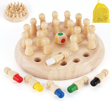 Іграшка Монтессорі від 2/3/4 років, Memory Match Stick Chess, розвиваюча іграшка Chess Game, Memory Chess, Wooden Memory Chess для