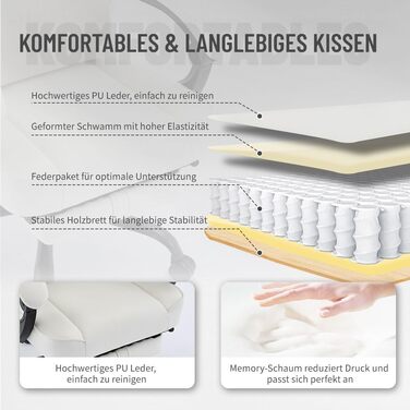 Ергономічне ігрове крісло PixelPilot Дихаюча тканина Крісло з підставкою для ніг, підголівником та поперековою опорою, ігрове ПК-крісло Широке сидіння Офісне крісло вантажопідйомністю 150 кг (Nebula, білий) White Nebula