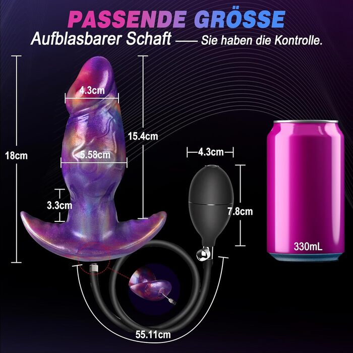 Фалоімітатор Leyuto, надувний, реалістичний «монстр», з T-подібною основою