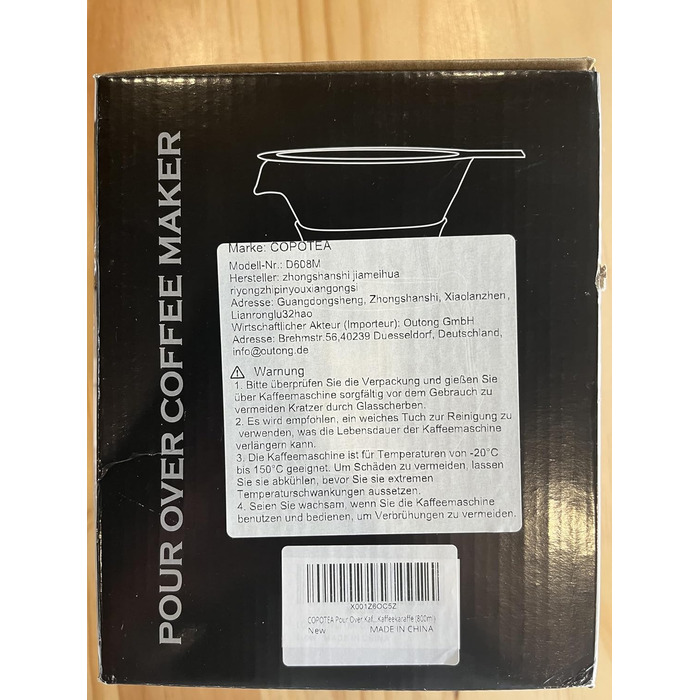 Кавоварка COPOTEA з двошаровим фільтром з нержавіючої сталі, кавник з фільтром Кавоварка-крапельниця, боросилікатне скло, графин для кави (800 мл) Сучасний