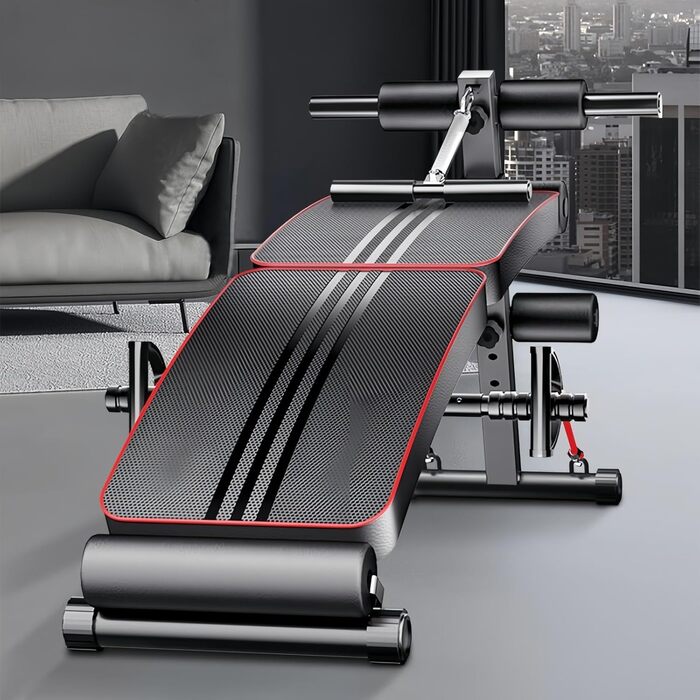 Складана лава для сидіння, багатофункціональна лава з регульованою висотою, з м&39якою пружинною підсилювачем, тренажер для пресу для вправ у тренажерному залі або вдома