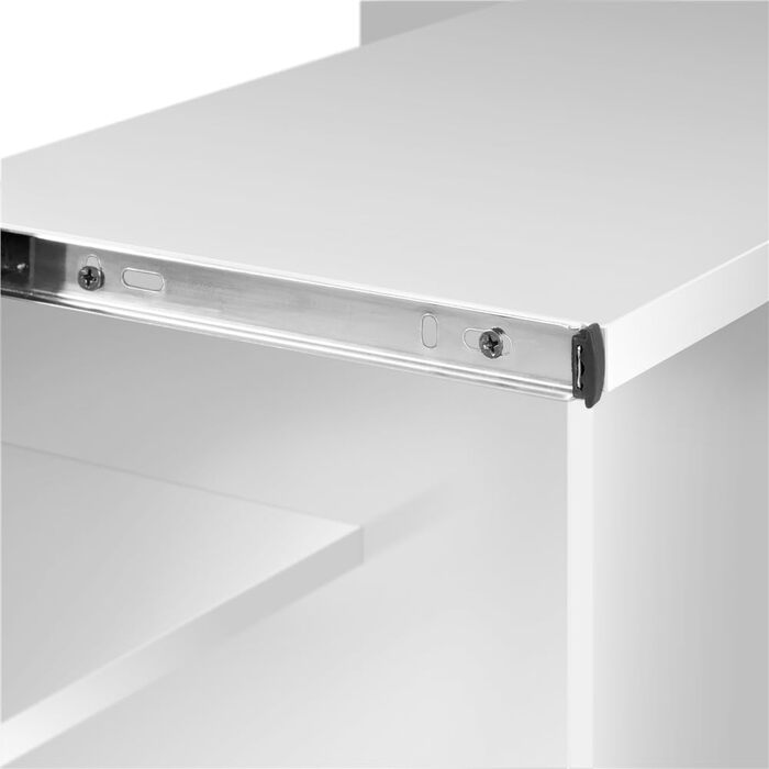 Мобільний стіл Yaheetech, комп&39ютерний стіл, робочий стіл, ПК, офісні меблі з 4 полицями, білий