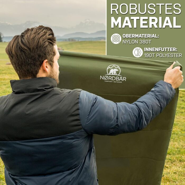 Сезонний та літній надлегкий спальний мішок 750 г/1500 г Кемпінговий спальний мішок-мумія Маленьке пакування 100 г/м/300 г Спальний мішок для подорожей на природі Літній спальний мішок оливкового кольору - 750 г, 3-