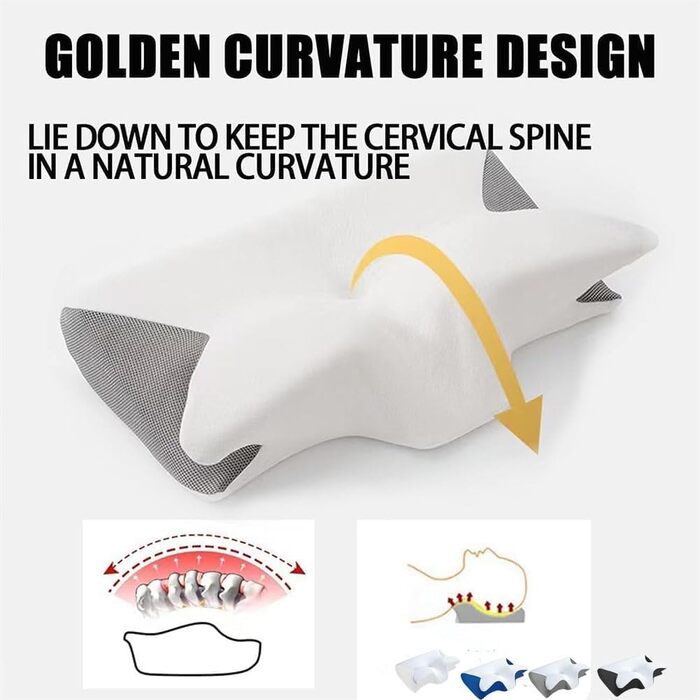 Подушка Dreamsleepz, оригінальна ергономічна подушка для шиї та голови з піни з ефектом пам&39яті для сну на боці, спині та животі, для кращого сну (чорна, ) Чорна