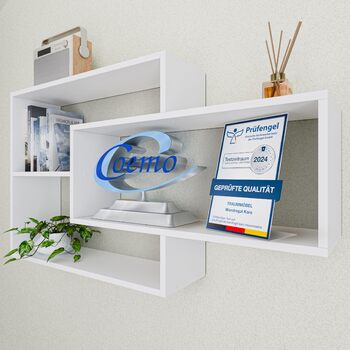 Біла настінна полиця, дерев&39яна книжкова полиця, підвісна полиця, плаваюча полиця для вітальні, спальні та кухні