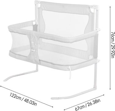 Дитяча колиска 3-в-1, нічна колиска, нічне ліжко, дихаюча сітка, міцний алюміній, легко складається, портативна, стабільна та безпечна, нічне ліжко для новонароджених (сіра) сірого кольору