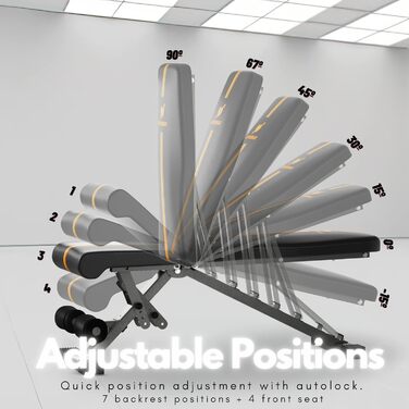 Складана регульована лава для силових тренувань Лава з похилим кутом 90 градусів, плоска лава, лава з нахилом Попередньо зібрана Сумісність зі штангами Лави для тренажерного залу Силові тренування