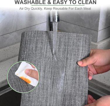 Серветки миються Набір з 6 вінілових серветок для обіднього столу Миються кухонні серветки Міцні серветки для інтер'єру на відкрит