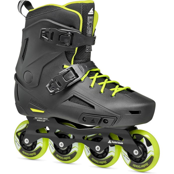 Чоловічі міські роликові ковзани Rollerblade Lightning, чорно-лаймові, чорний/білий 13