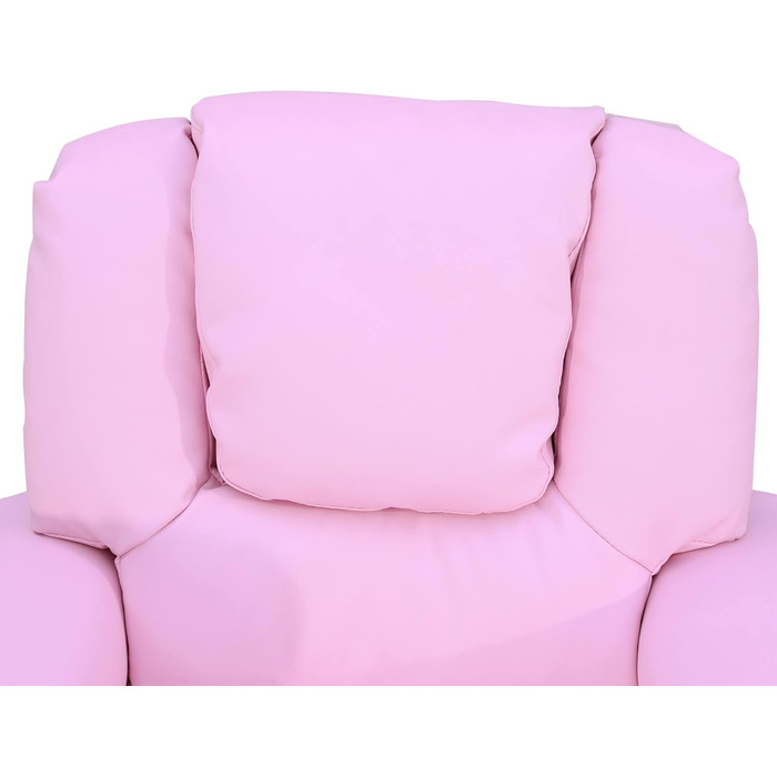 Дитячий диван HOMCOM, Дитяче крісло з підставкою для ніг, підлокітниками, підставками для чашок, регульованою спинкою, розкладний диван, Дитячий диван, Крісло для відпочинку, Дитячий диван для хлопчиків та дівчаток 3-6 років, Рожевий