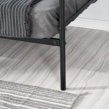 Каркас ліжка-кушетки 90x200 см, металевий, водонепроникний, підходить для сімей, гостей, молоді, самотніх людей та віталень, чорний, 90 x 200 см