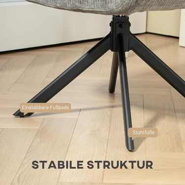 Крісло HOMCOM для вітальні, крісло для відпочинку зі сталевими ніжками, крісло для читання з лляним виглядом, м&39яке крісло для спальні темно-сірого кольору