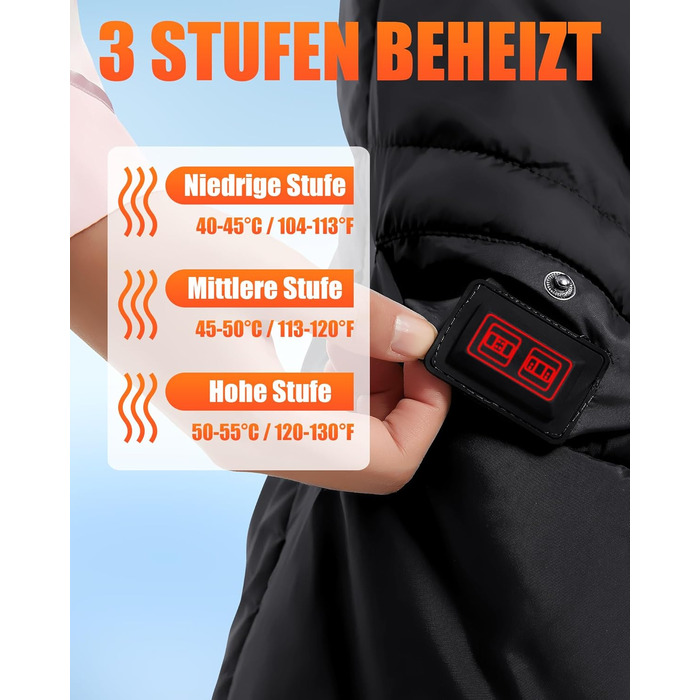 Бездротова ковдра з підігрівом та акумулятором 20000 мАг 7,4 В для чоловіків та жінок, 132110 см. Портативна електрична ковдра з підігрівом, 8 зонами нагріву та 3 температурними режимами для дому та офісу. Чорний колір акумулятор постійного струму 20000 м