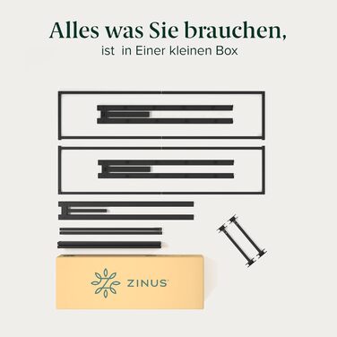 Каркас ліжка Zinus Lorelai 140x200 см - Металеве ліжко 140x200 з металевою рейковою основою - Платформа заввишки 33,5 см з простором під нею - Пружинний матрац не потрібен - Легке складання - Чорний 140 x 200 см 36 см