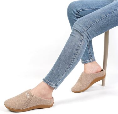 Ортопедичні капці ERGOfoot Felt для жінок та чоловіків, ортопедичні капці для підтримки склепіння стопи, повстяні капці для використання в приміщенні та на вулиці, розмір 39 EU, абрикосовий колір