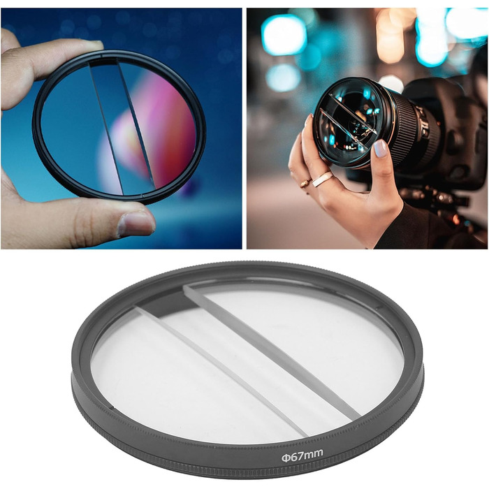 Діоптрійний фільтр центрального поля, подвійна призма у вигляді півмісяця, діоптрійний фільтр центрального поля, аксесуари для дзеркальних фотокамер (67 мм)