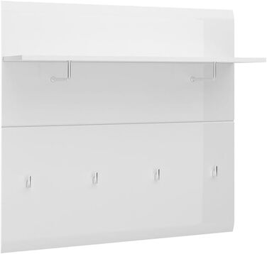 Шафа для одягу Lomadox 4 предмети з дзеркалом і тумбою для взуття білий глянцевий Шафа для передпокою в сучасному стилі