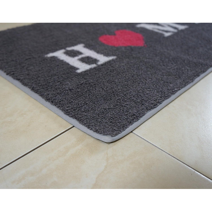 Килимок з мікрофібри 40x70 см / Пухнастий килимок з функціональною мікрофіброю для надійного уловлювання вологи та бруду / миється та нековзкий (темно-сірий - Home)