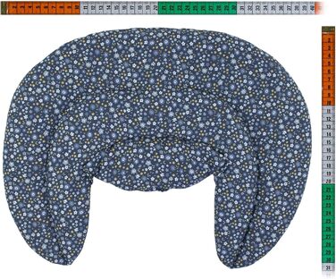 Подушка для шиї зі стійкою, органічна тканина, квітково-блакитний колір - подушка з вишневих кісточок Подушка для шиї, подушка з зерна, тепла подушка - Дуже затишна грілка для шиї