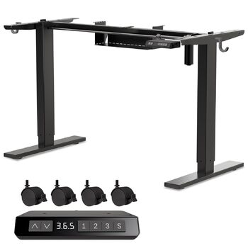 Електричний стіл для роботи сидячи та стоячи, електрична рама з потужним двигуном, функцією пам&39яті та запобігання зіткненням, порти USB-A та Type-C, регулювання висоти (70119 см), K2303