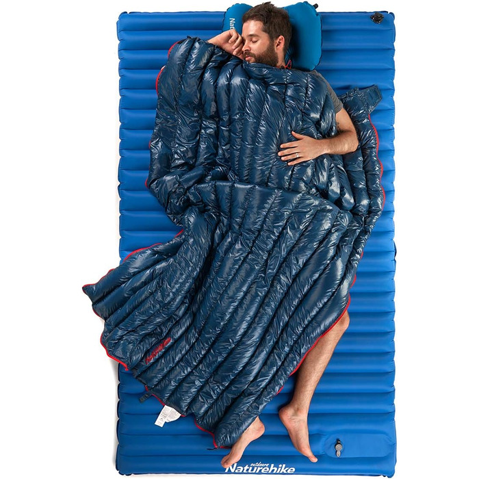 Зимові спальні мішки Naturehike White Ultralight Goose Down Rectangular Limit 2 (темно-сині)