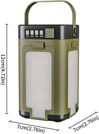 Портативний сонячний кемпінговий ліхтар, 12,9 x 7,9 x 7,9 см, ліхтар, 4 світлодіоди, регульоване освітлення з батареєю, висувне освітлення з кутом на 90 градусів, туристичне спорядження, аксесуар для випадків відключення електроенергії в наметі