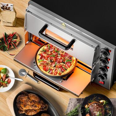 Ярусна піч для піци 3000 Вт з кордієритовим каменем для піци, як кам'яна піч, піч для піци, 2-