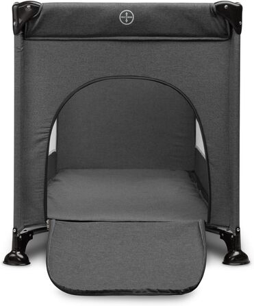 Базове ліжко CARETERO TUR - Ідеально підходить для дому та подорожей - Дорожній матрац - Зручна сумка - Для дітей від 1 місяця до 4 років - 9 кг - Дверцята на блискавці - 124x65x74 см - Графіт